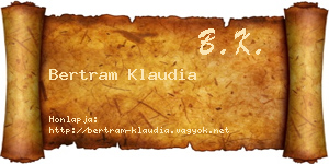 Bertram Klaudia névjegykártya